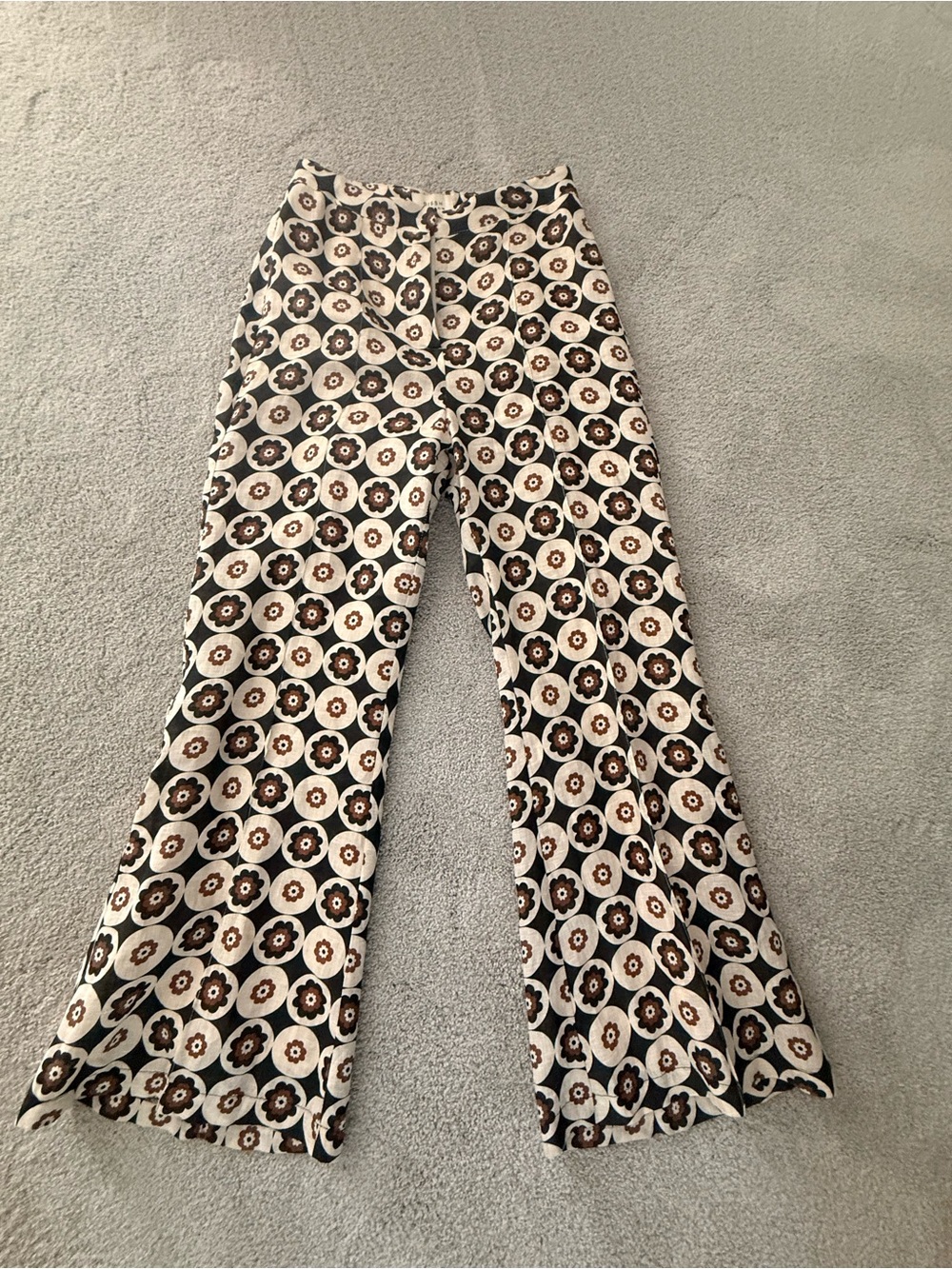 DISSH Dixon Print Tunic and Pant Set Brown & Cream Retro Circle Print - Picture 6 of 8